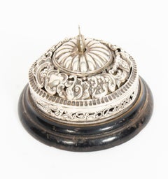 Antique Victorian Sterling Silver Call Desk Table Bell, W Comyns London 1902
