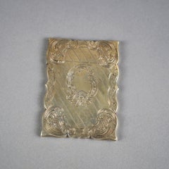 Antique Victorian Sterling Silver Calling Card Case Circa 1890, 1.32 to