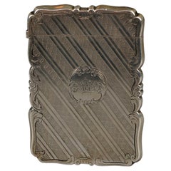 Antique Victorian Sterling Silver Calling Card Case circa 1890, 1.53 TO