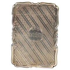 Antikes viktorianisches Sterling Silber Visitenkartenetui um 1890, 1,53 TO