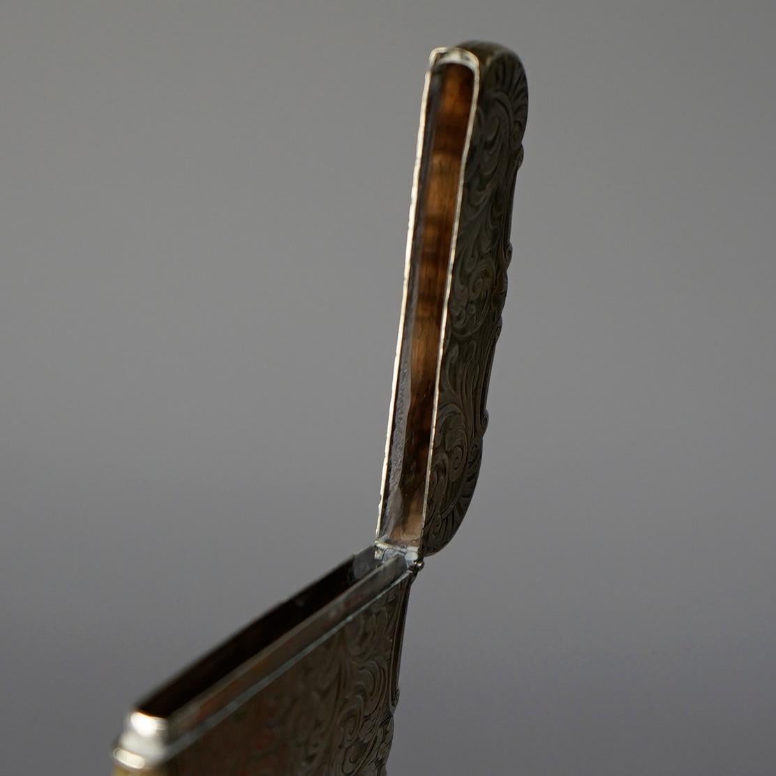 19th Century Antique Victorian Sterling Silver Calling Card Case circa 1890, 1.89 To
