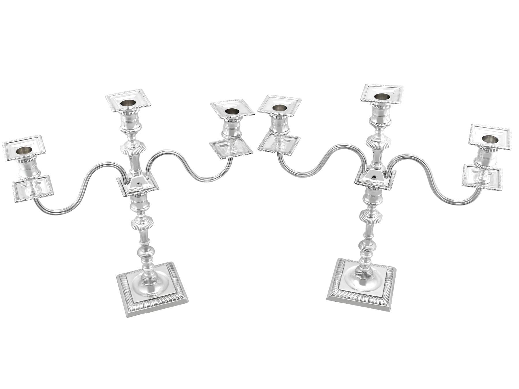An exceptional, fine and impressive pair of versatile antique Victorian English sterling silver three-light candelabra; an addition to our ornamental silverware collection

These exceptional antique Victorian sterling silver candelabra have a