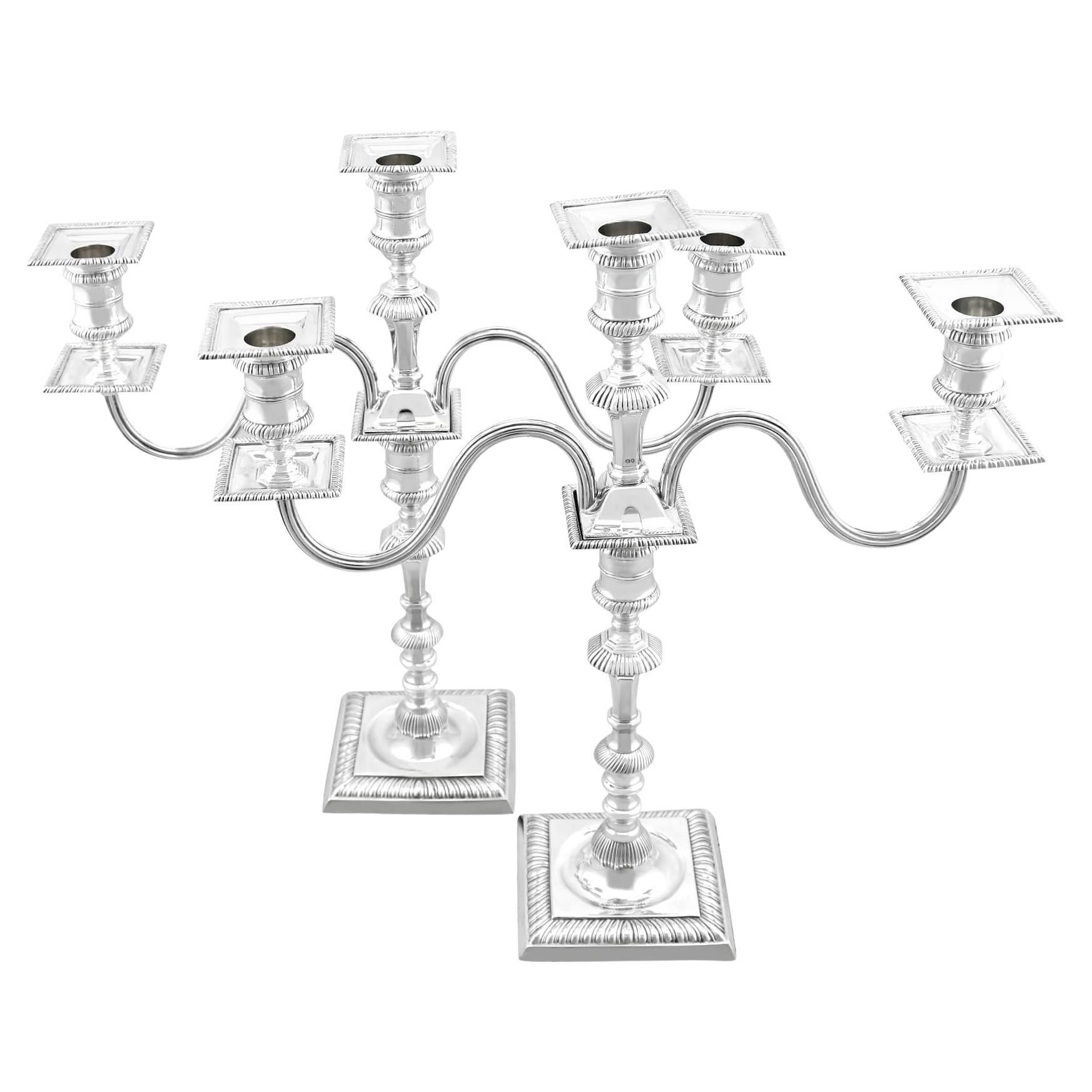 Antico candelabro vittoriano in argento sterling