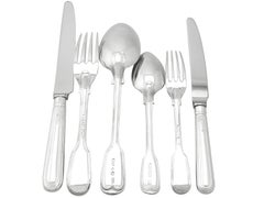 Antique Victorian Sterling Silver Canteen of Cutlery for Eight Persons