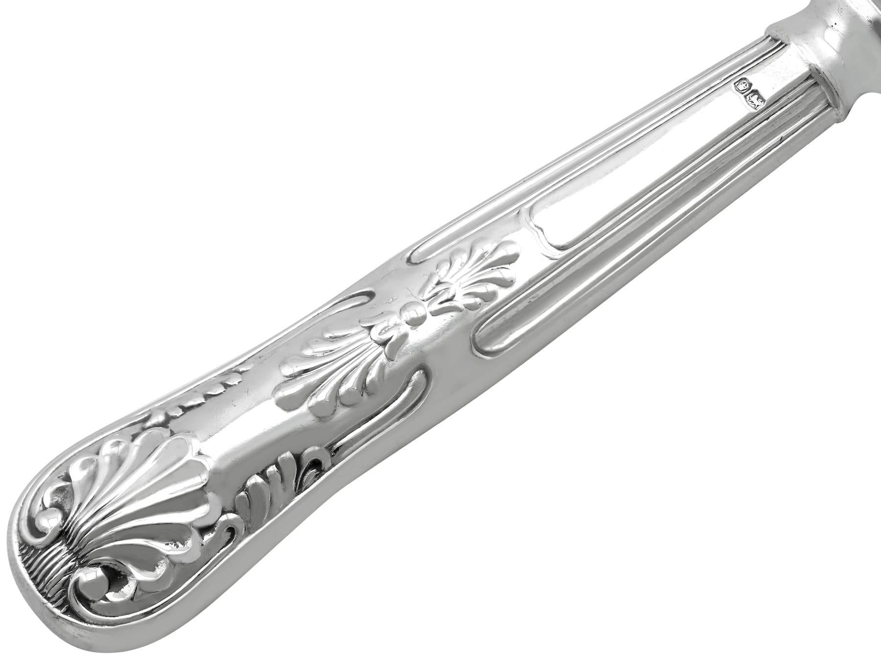 Antique Victorian Sterling Silver Canteen of Cutlery for Six Persons (1891) 7