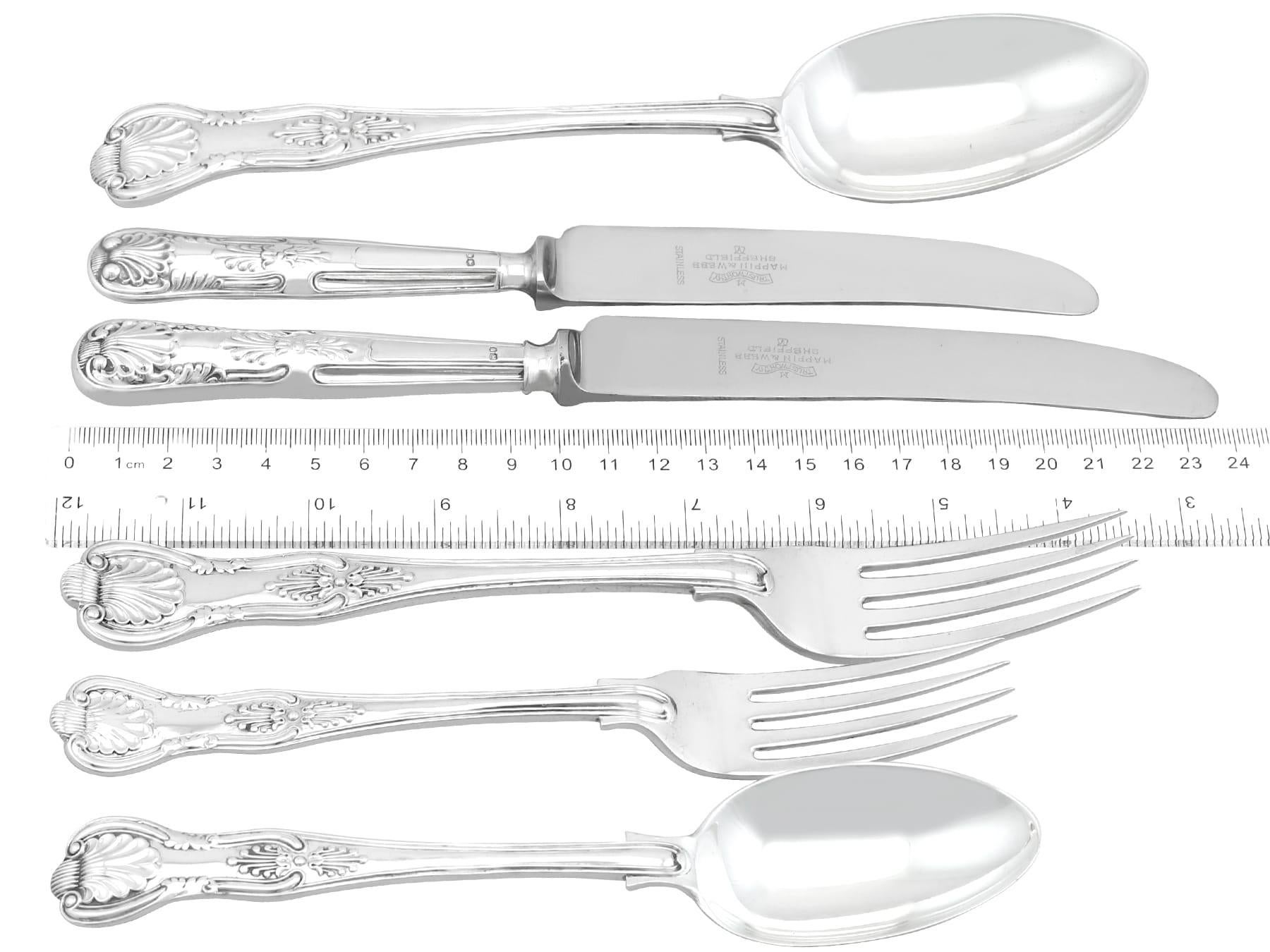 English Antique Victorian Sterling Silver Canteen of Cutlery for Six Persons (1891)