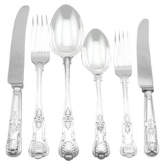 Antique Victorian Sterling Silver Canteen of Cutlery for Six Persons (1891)