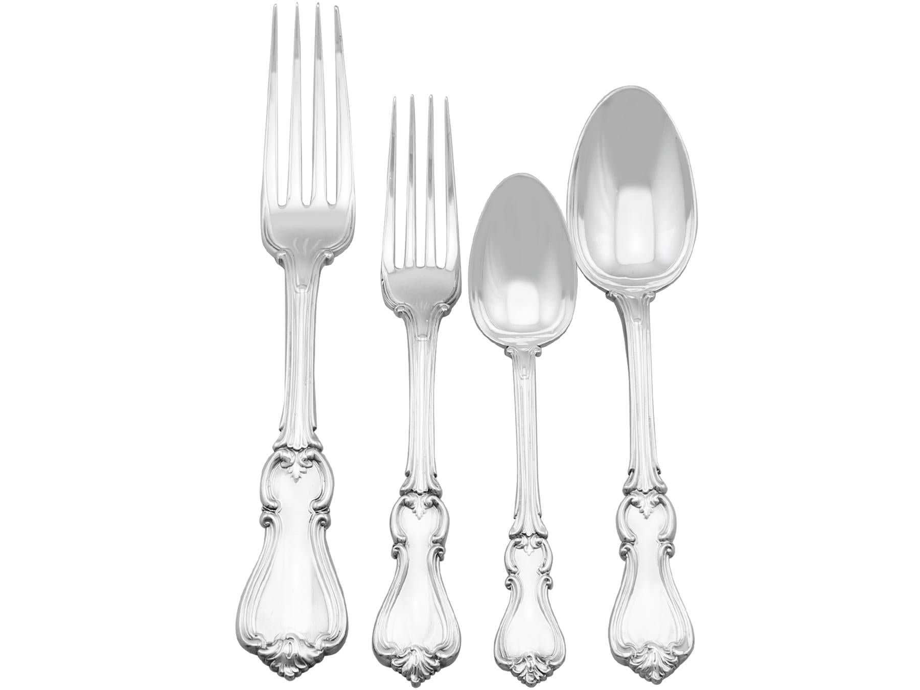 An exceptional, fine and impressive antique Victorian English sterling silver comprehensive Albert pattern flatware service for twenty-four persons; an addition to our canteen of cutlery collection.

The pieces of this exceptional, antique Victorian