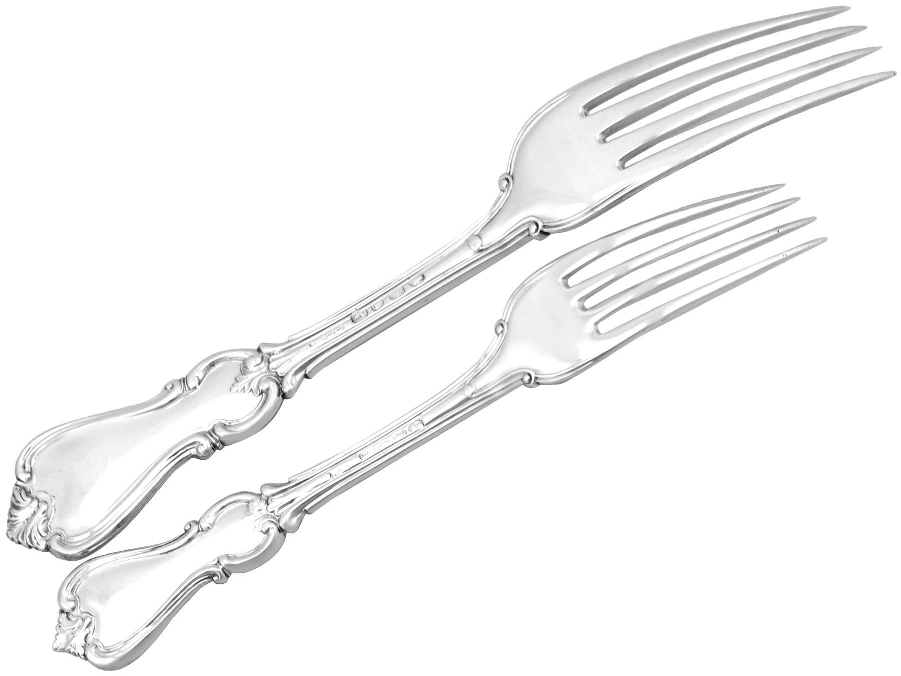 Mid-19th Century Antique Victorian Sterling Silver Canteen of Cutlery for Twenty-Four Persons For Sale