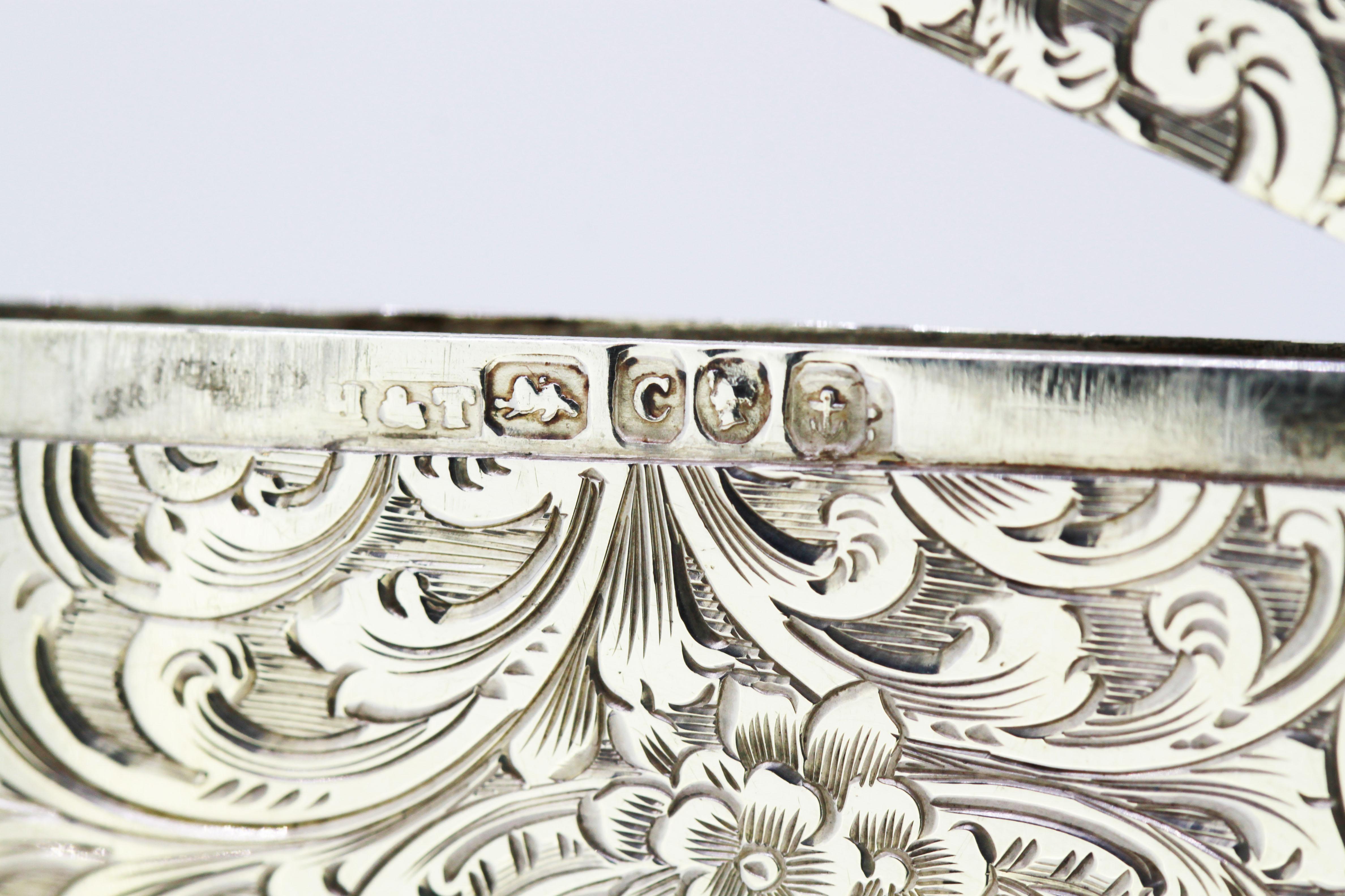 Antique Victorian Sterling Silver Card Case 3