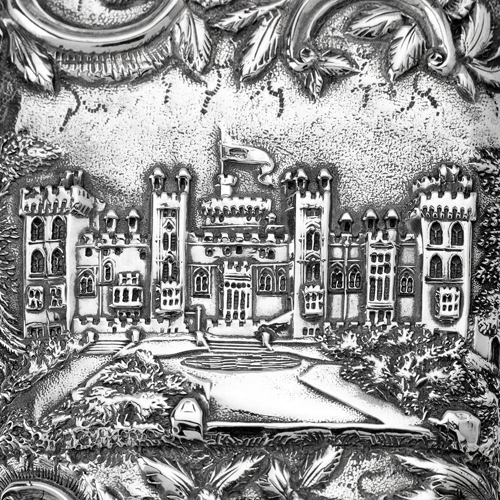 British Antique Victorian Sterling Silver Castle-Top Cigar Case, Nathaniel Mills 1839 For Sale