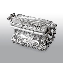 Antique Victorian Sterling Silver Castle-Top Vinaigrette Crystal Palace