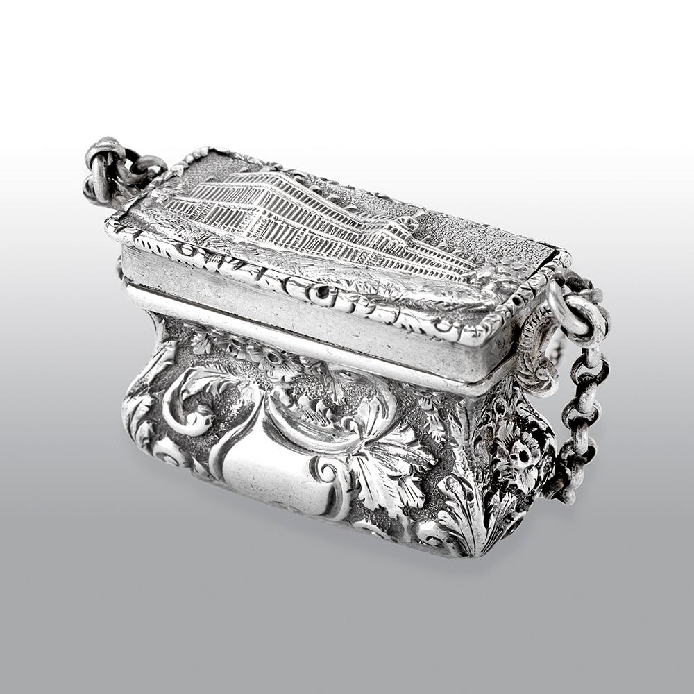 Anglais Palais de Cristal Vinaigrette en argent sterling de style antique Victorien en vente
