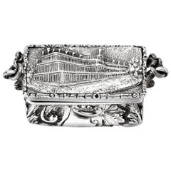 Palais de Cristal Vinaigrette en argent sterling de style antique Victorien