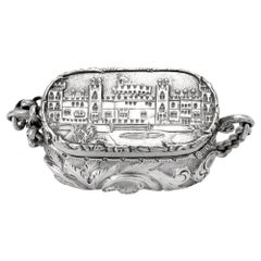 Antike viktorianische Sterling Silber Schloss-Vinaigrette Windsor Castle