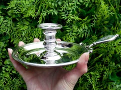 Antique Victorian Sterling Silver Chamber Candlestick by Robert Garrard II