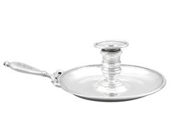 Antique Victorian Sterling Silver Chamber Candlestick by Robert Garrard II