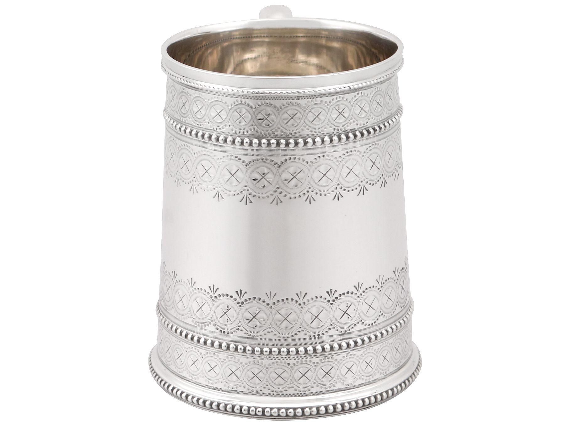 Antique Victorian 1881 Sterling Silver Christening Mug In Excellent Condition For Sale In Jesmond, Newcastle Upon Tyne