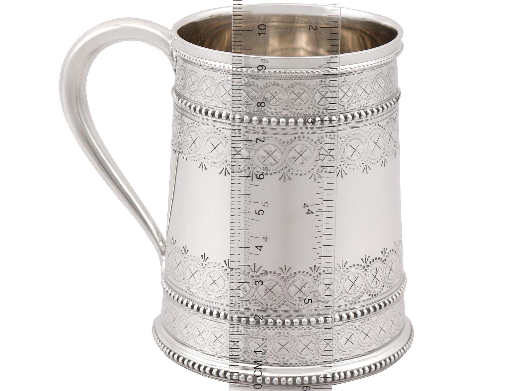 Antique Victorian 1881 Sterling Silver Christening Mug For Sale 3