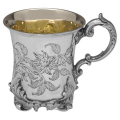Antique Victorian Sterling Silver Christening Mug, Barnards, London 1840