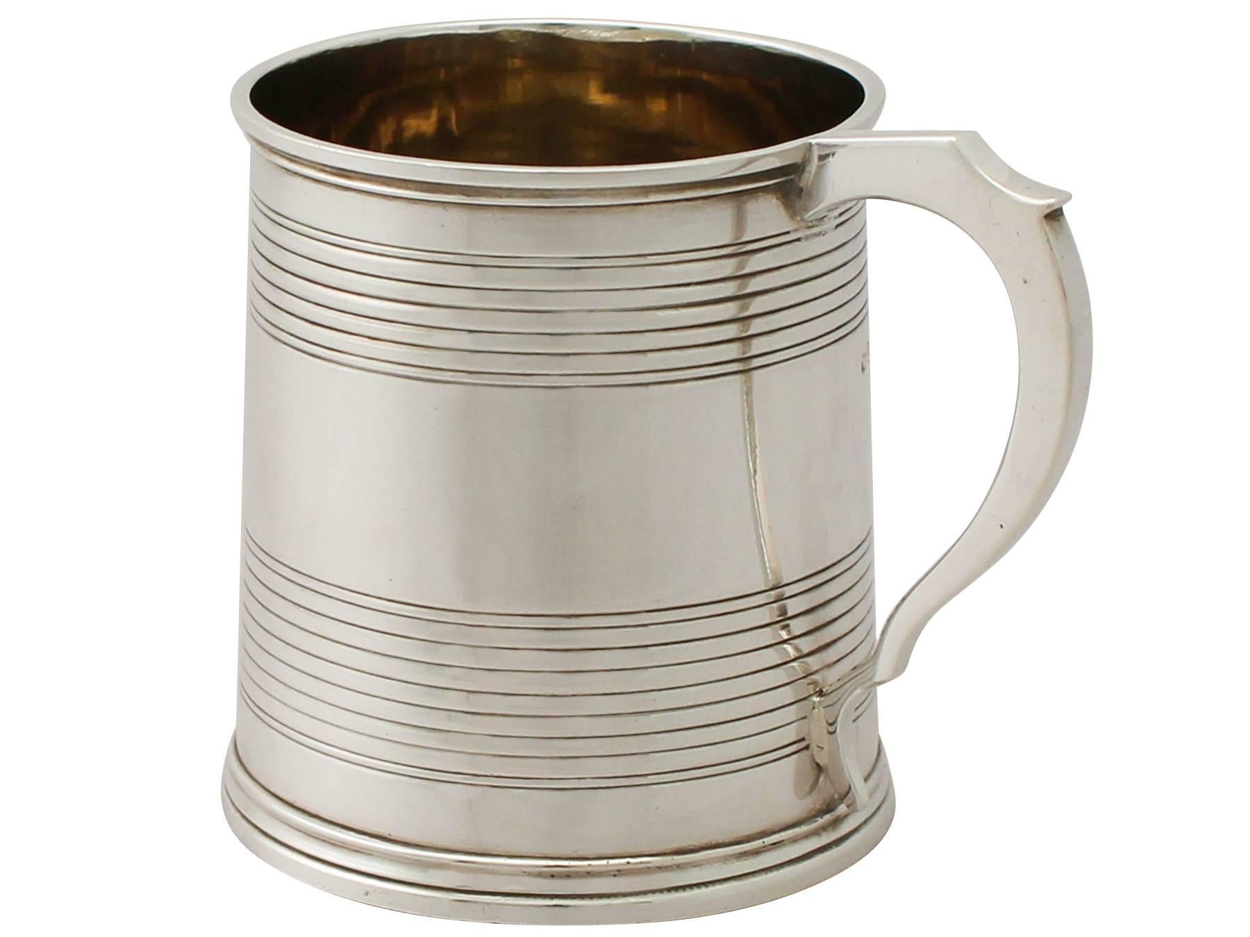 Mid-19th Century Antique Victorian Sterling Silver Christening Mug