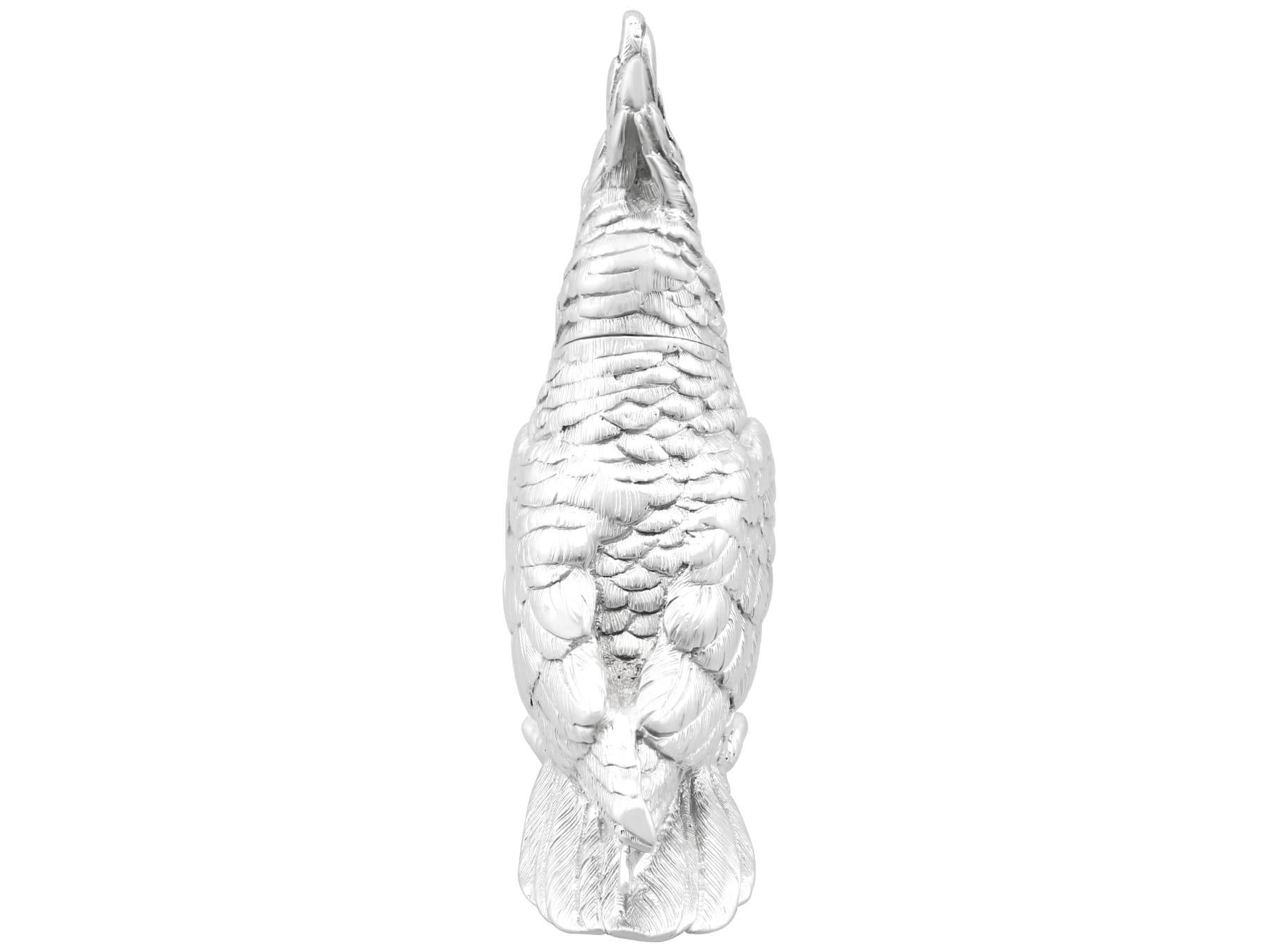 Antike viktorianische Sterling Silber Kakadu Pepperette im Angebot 5