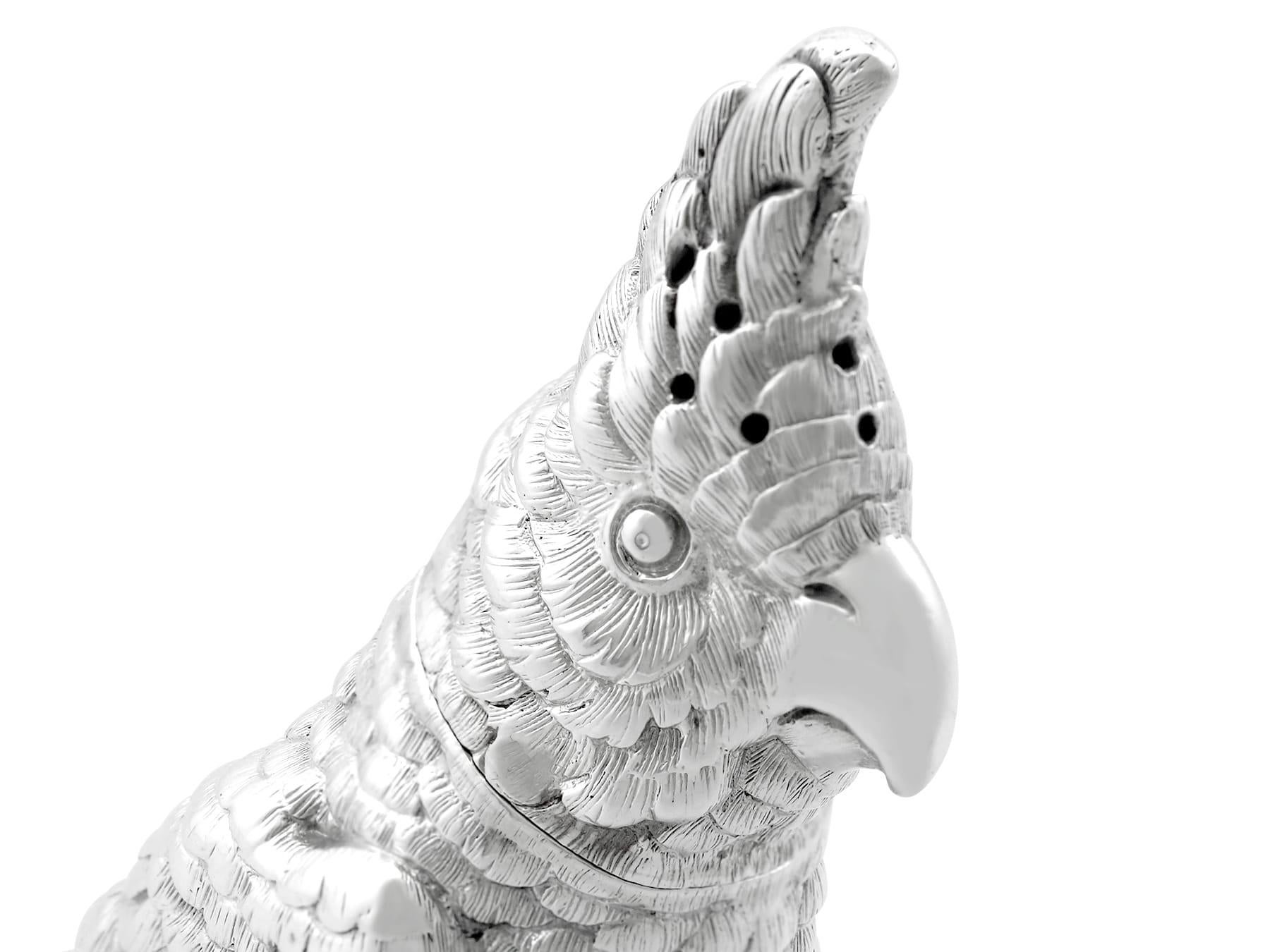 Antike viktorianische Sterling Silber Kakadu Pepperette im Angebot 7