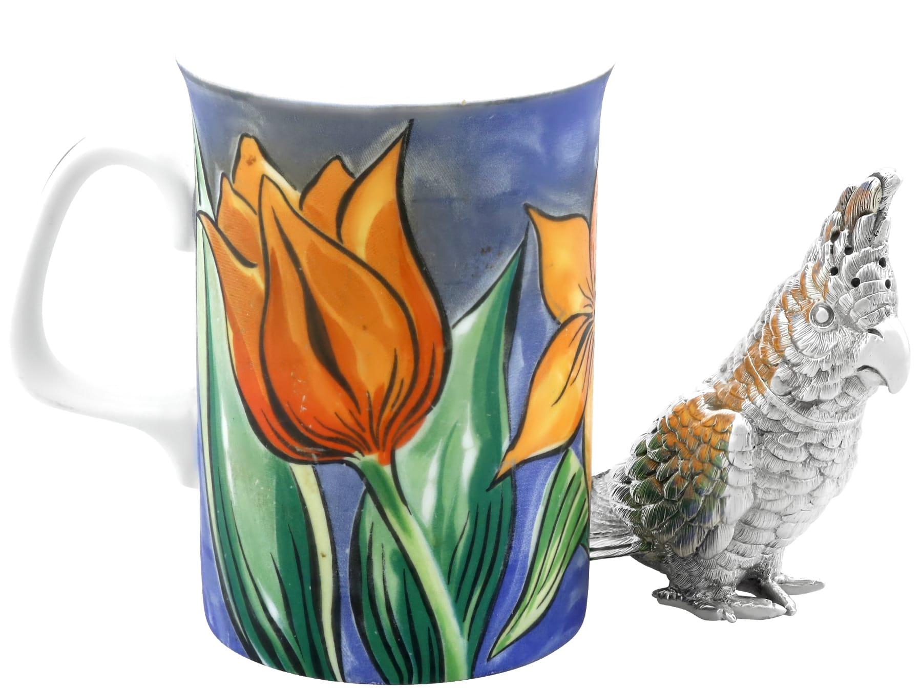 Antike viktorianische Sterling Silber Kakadu Pepperette (Sterlingsilber) im Angebot