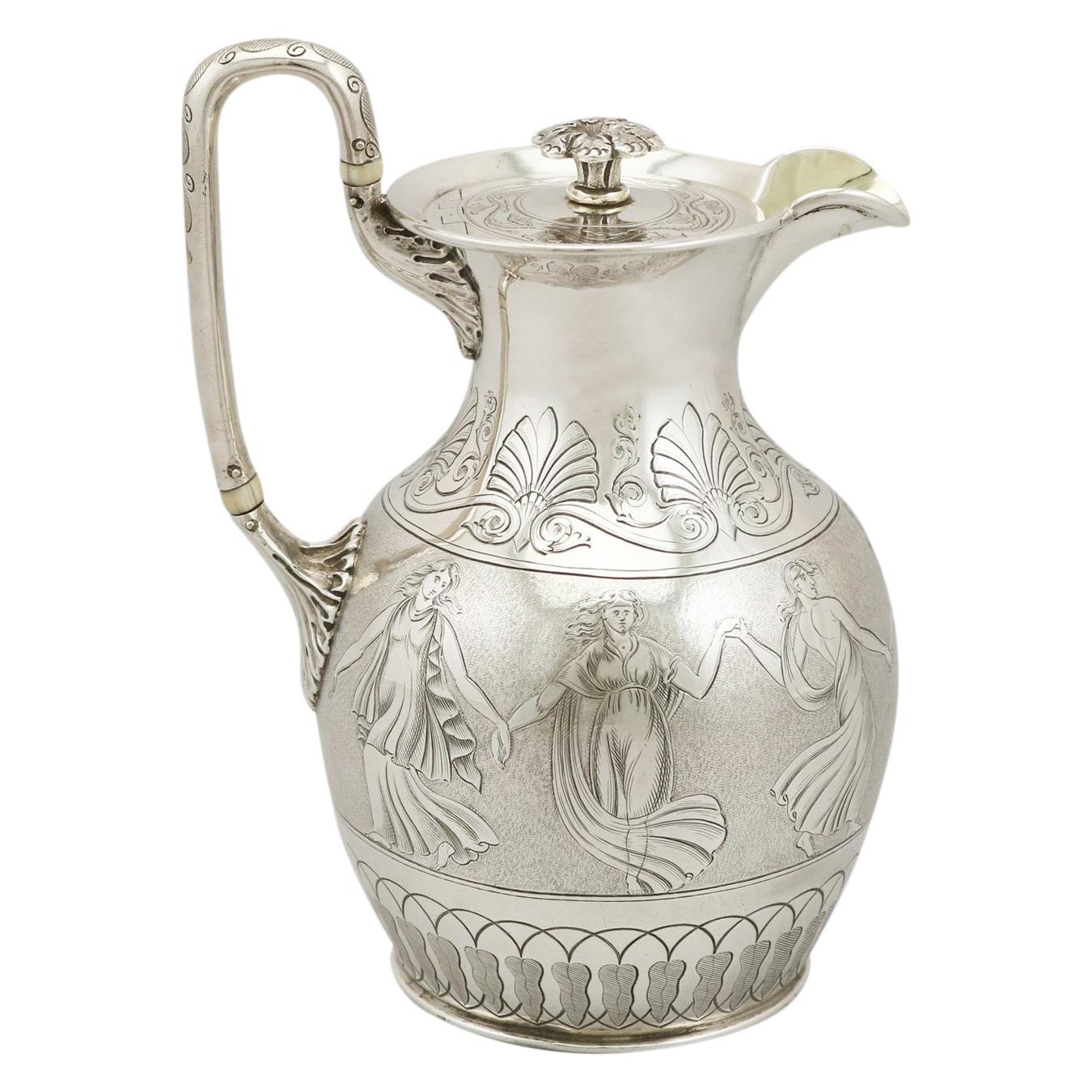 Antique Victorian Silver Wine Jug For Sale at 1stdibs