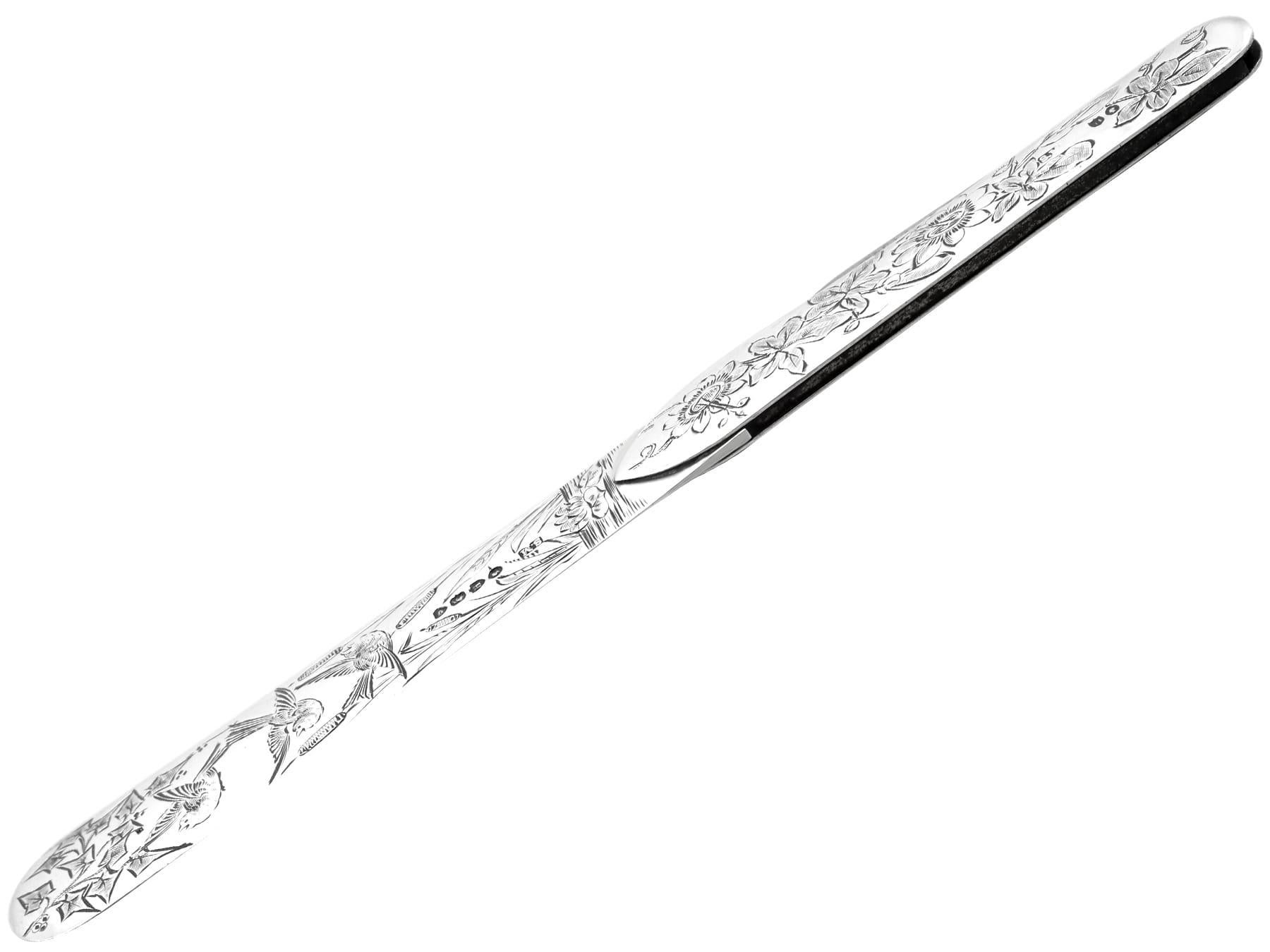 Late 19th Century Antique Victorian Sterling Silver Combination Fruit Knife / Letter Opener For Sale