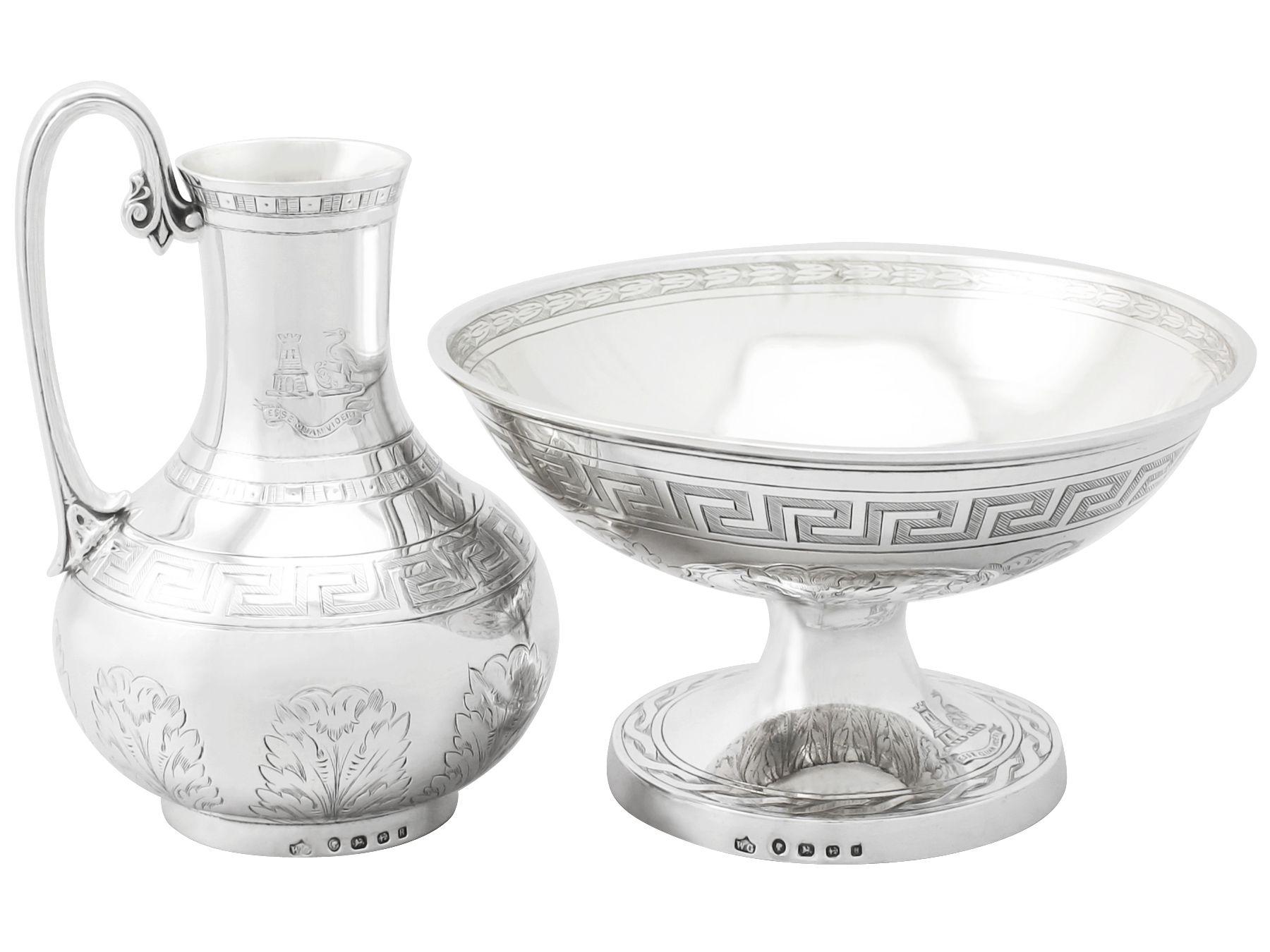 Mid-19th Century Antique Victorian Sterling Silver Composite Four-Piece Tea and Coffee Service