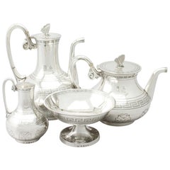 Antique Victorian Sterling Silver Composite Four-Piece Tea and Coffee Service