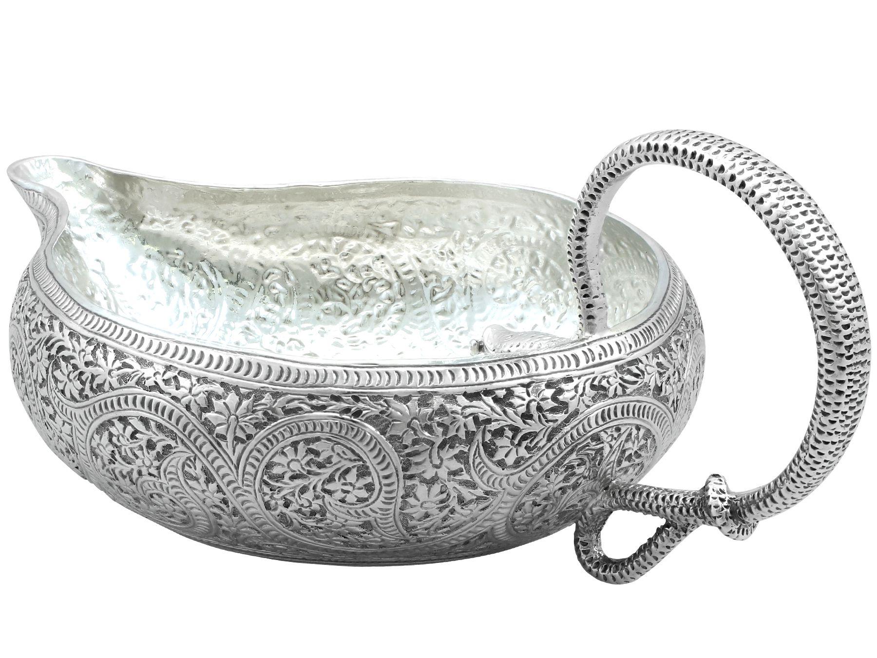 Late 19th Century Antique Victorian Sterling Silver Cream Jug For Sale
