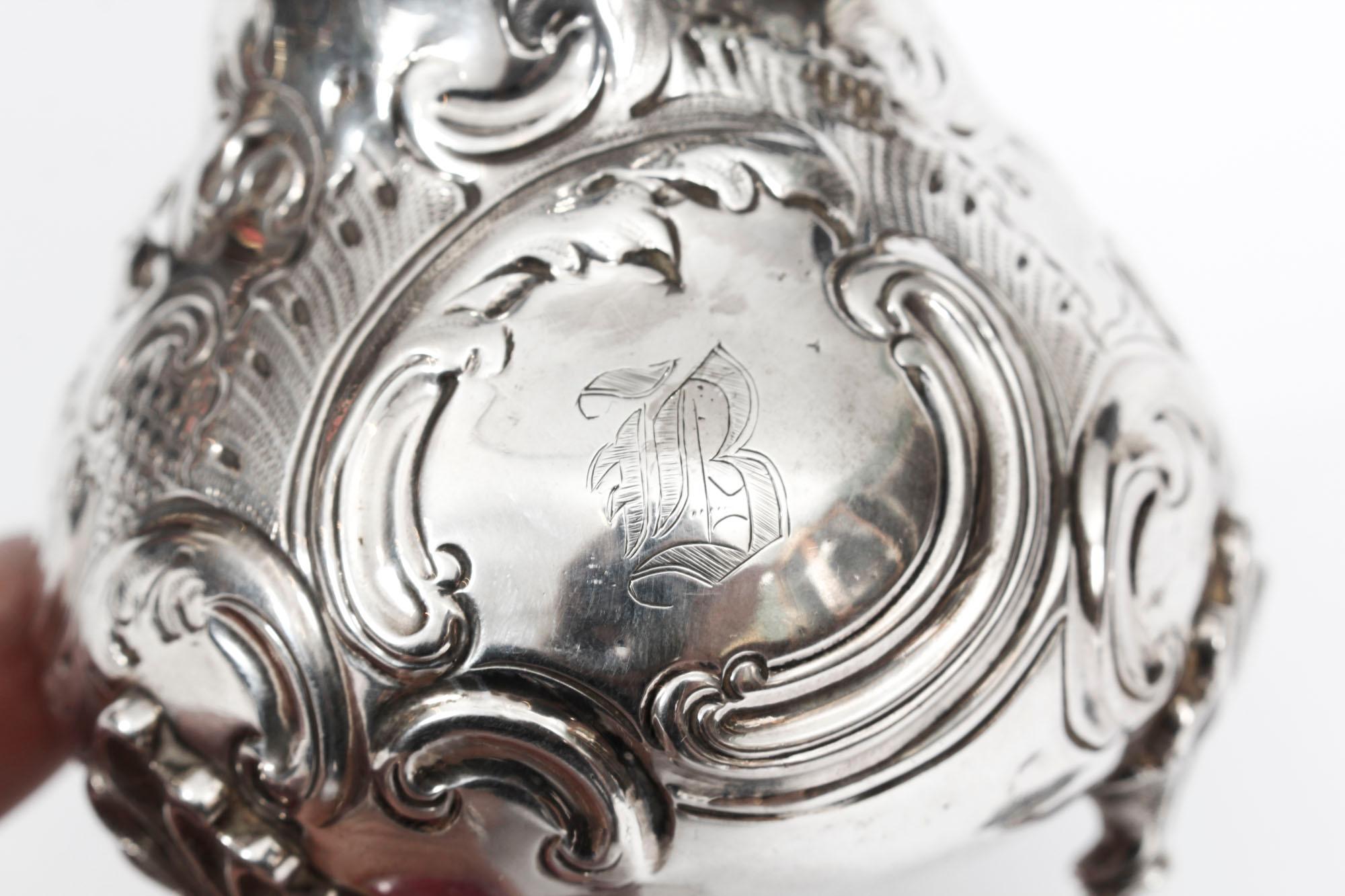 Antique Victorian Sterling Silver Cream Jug London 1854, 19th Century 3