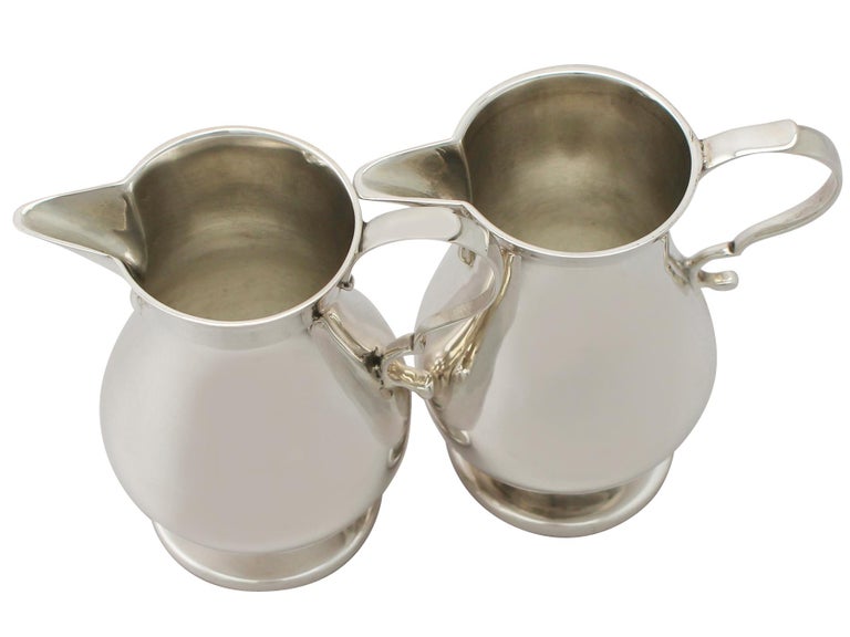 19th Century Antique Victorian Sterling Silver Cream Jugs For Sale