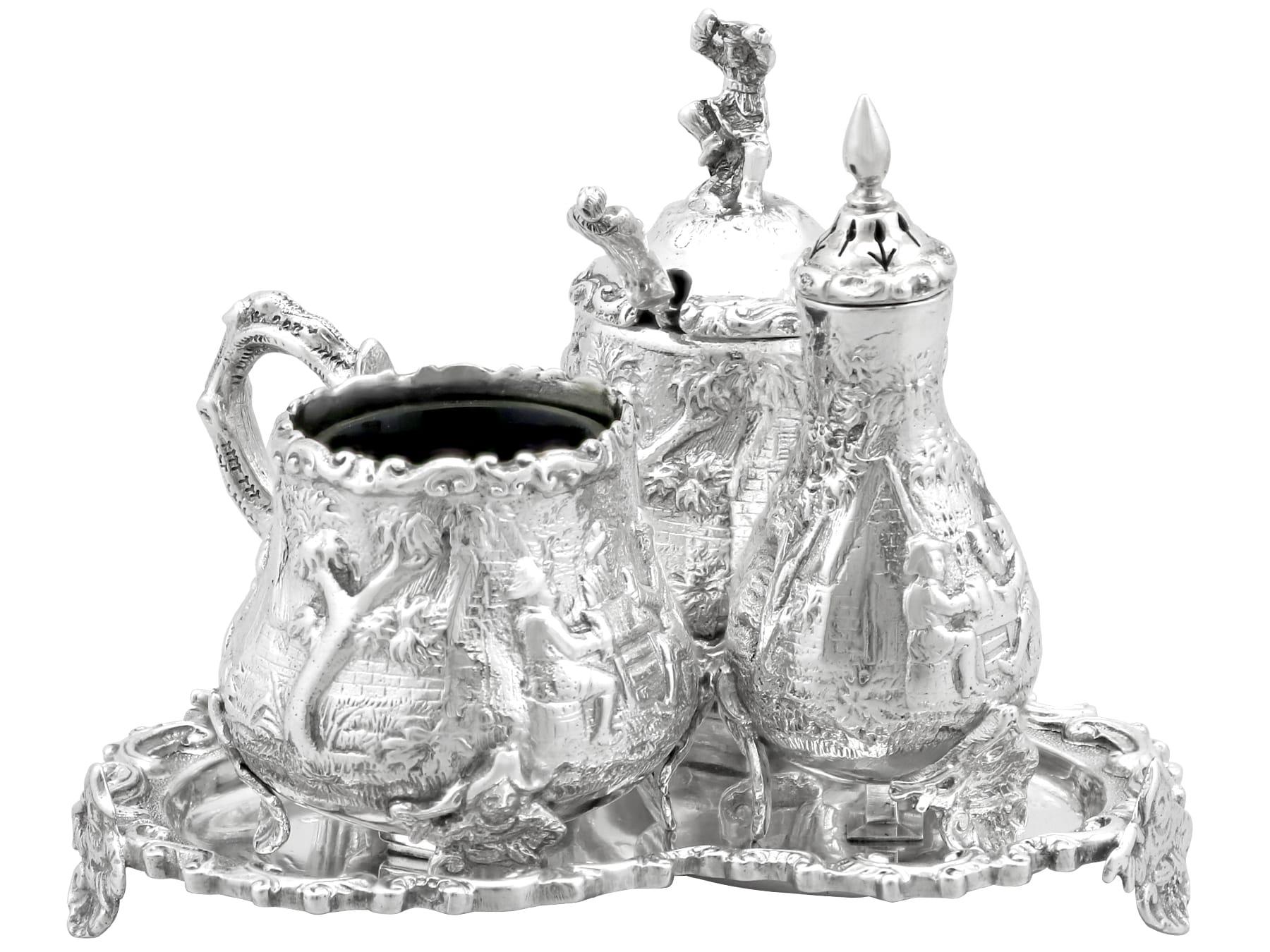 Inglese Antico set di ampolle in argento vittoriano (1883) in vendita