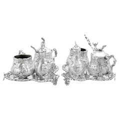 Antiguas Vinajeras Victorianas de Plata de Ley (1883)