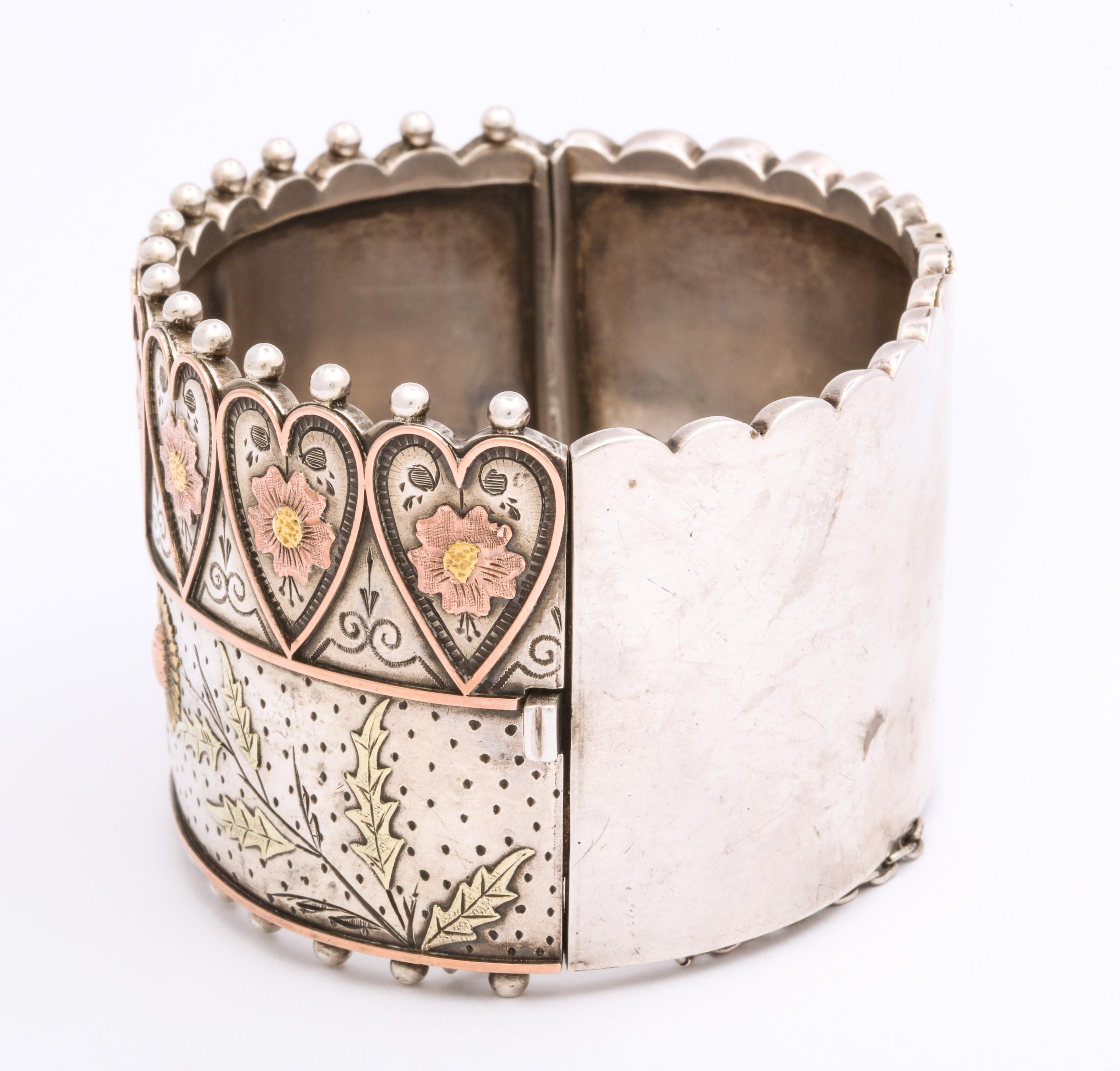 Antique Victorian Sterling Silver Cuff Bracelet 
