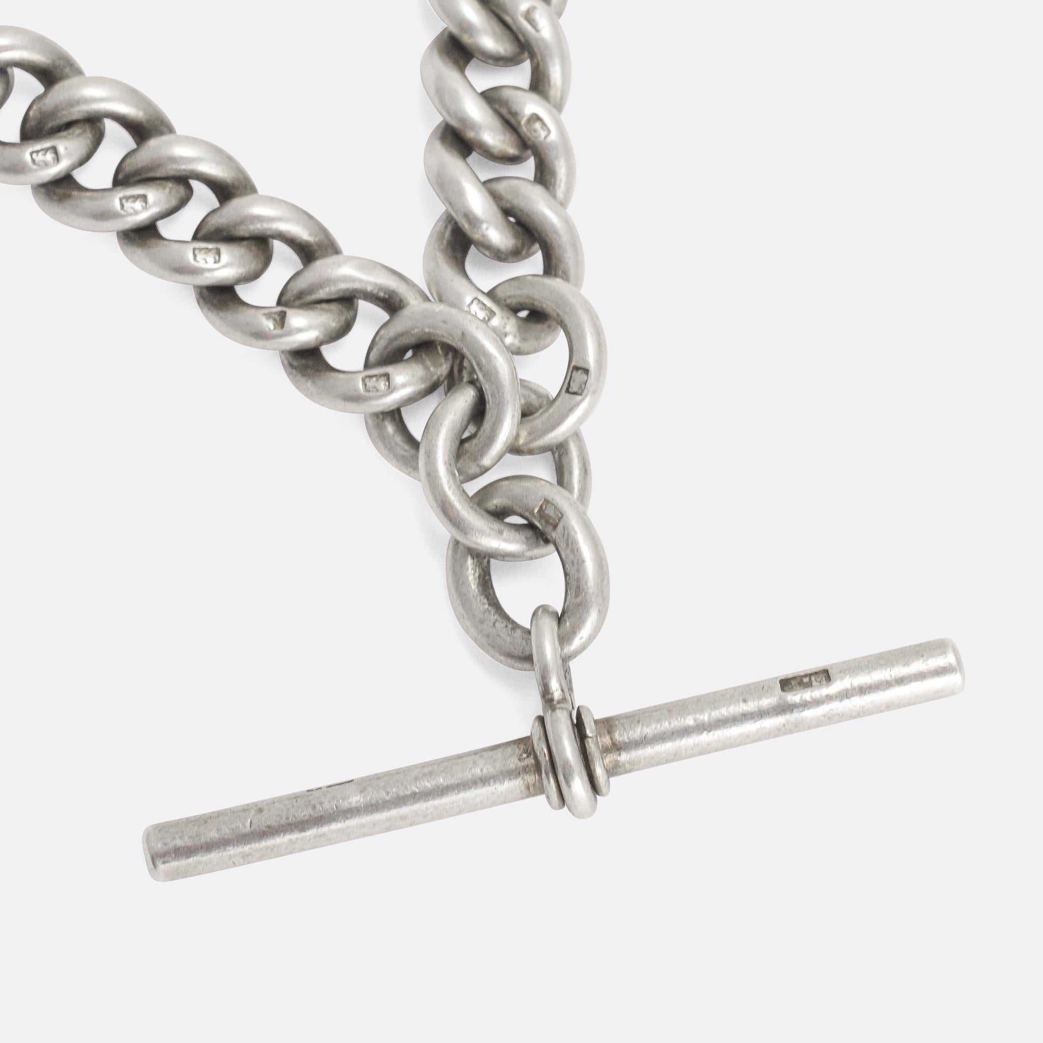 silver albert chain necklace