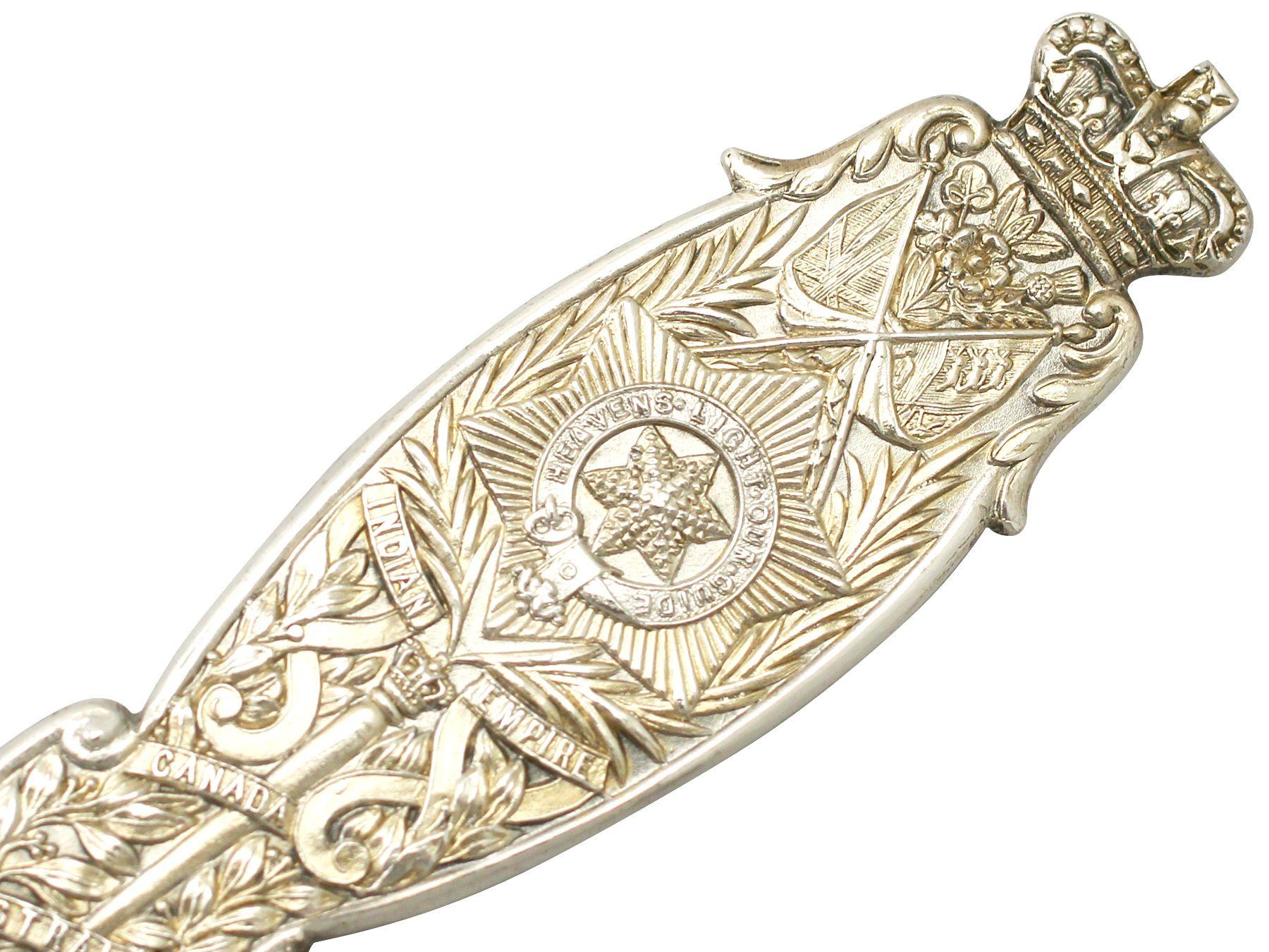 Antiker viktorianischer Jubiläumslöffel aus Sterlingsilber mit Diamanten (Silber) im Angebot