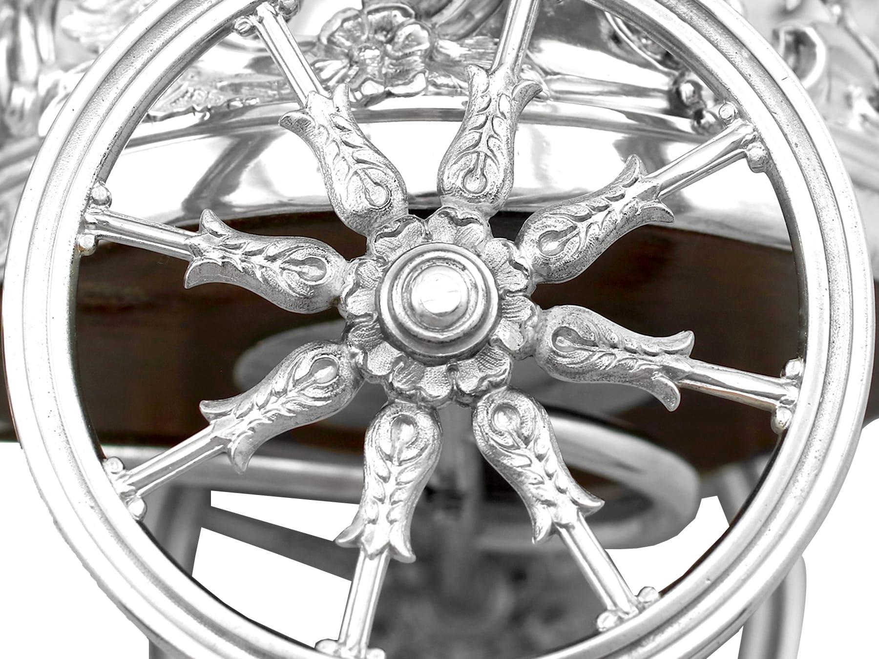 Argento 925 Carrello vittoriano in argento sterling a doppio sottobicchiere in vendita