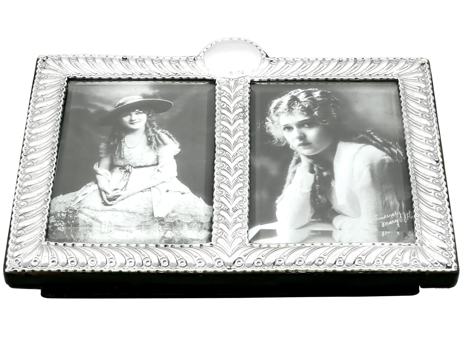 Antique Victorian Sterling Silver Double Photograph Frame (1889) 1