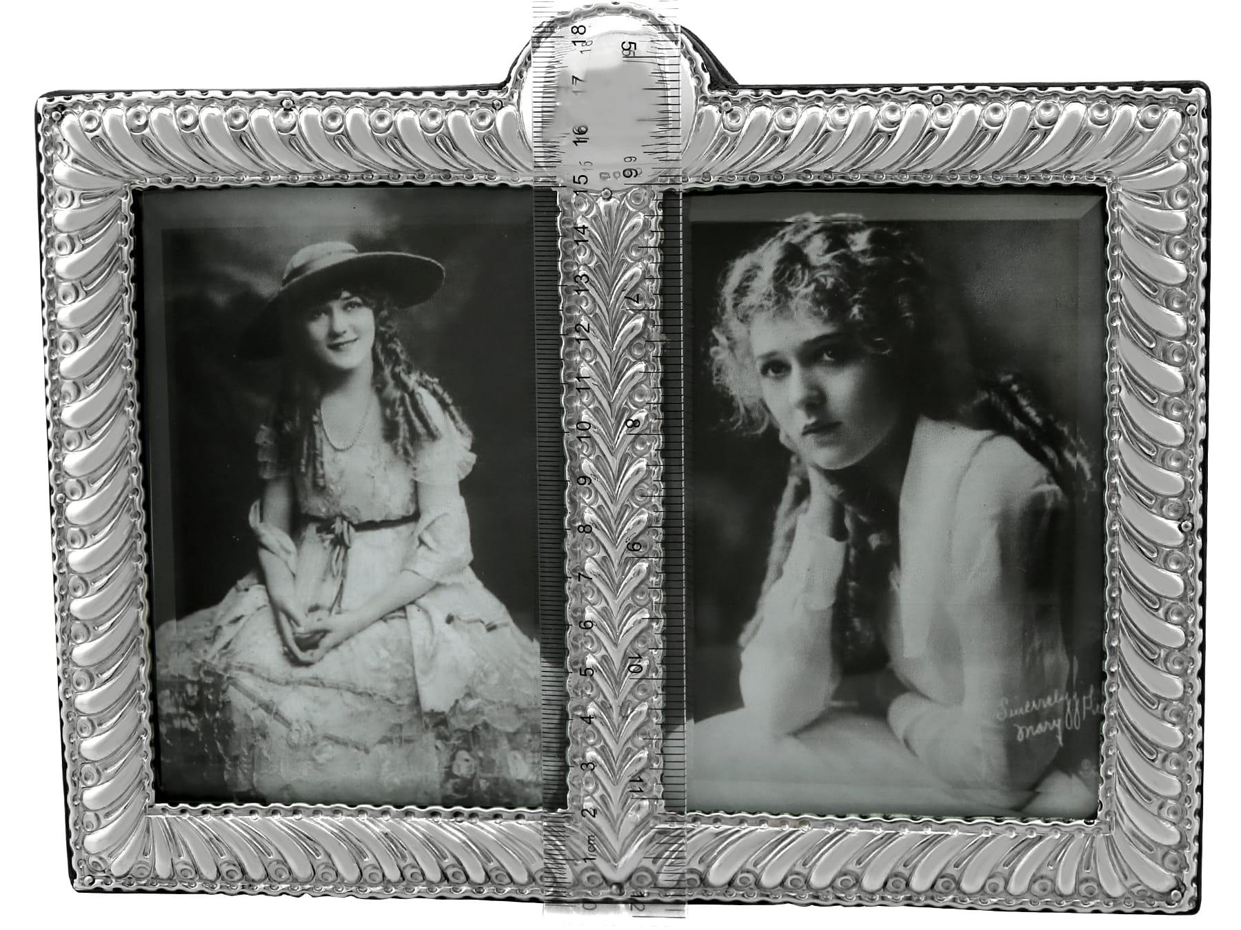 Antique Victorian Sterling Silver Double Photograph Frame (1889) 4