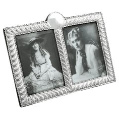 Antique Victorian Sterling Silver Double Photograph Frame (1889)
