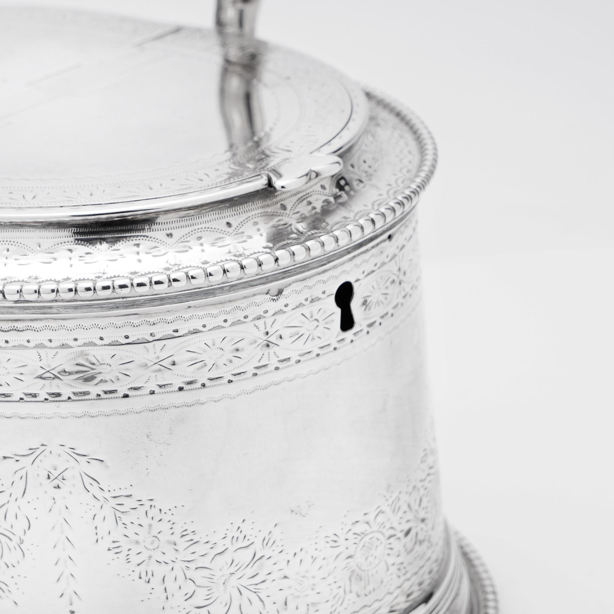Antike viktorianische doppelte Teedose aus Sterlingsilber.  im Angebot 3