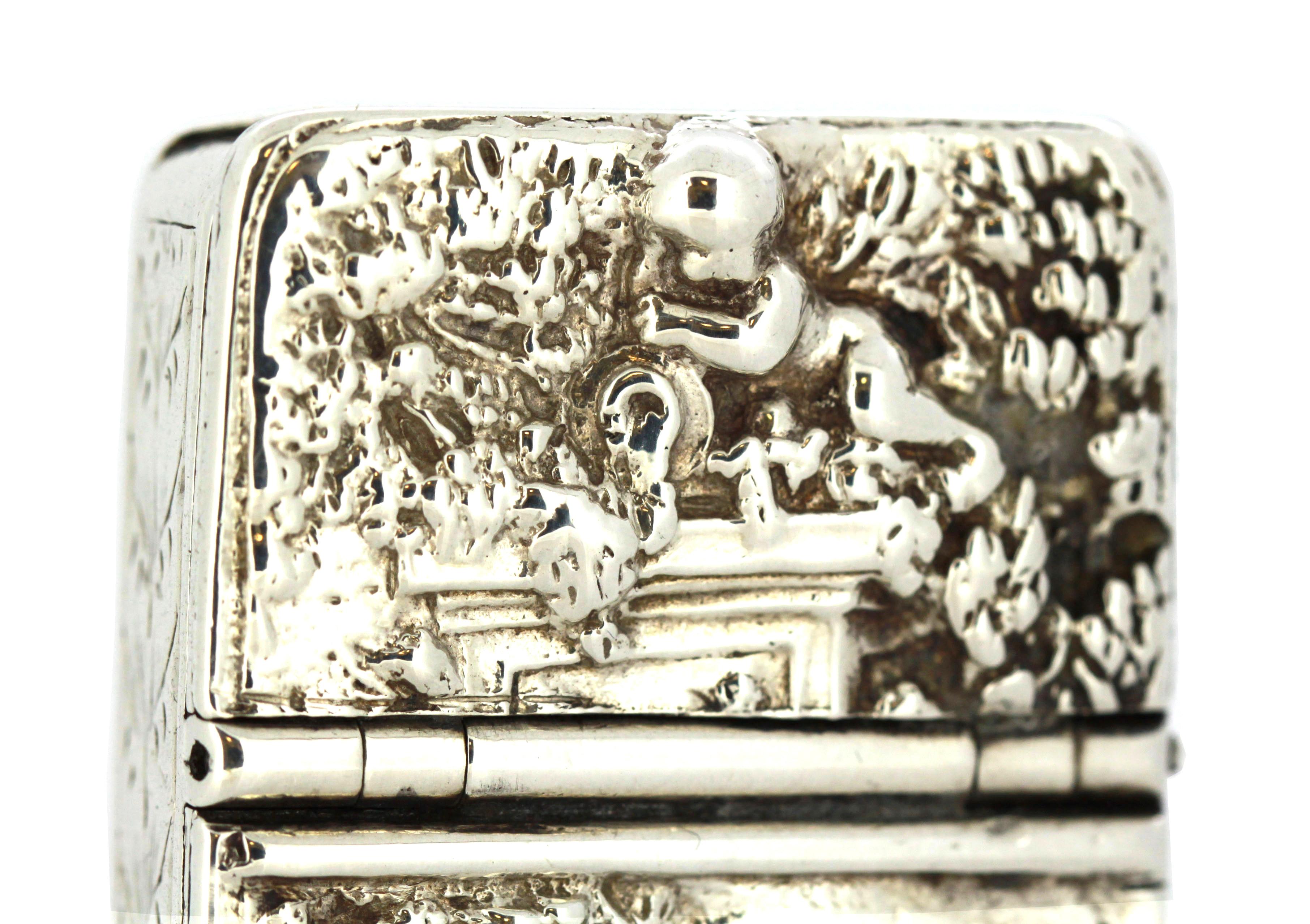 Antique Victorian Sterling Silver Double Vesta Case, Birmingham, 1867 3