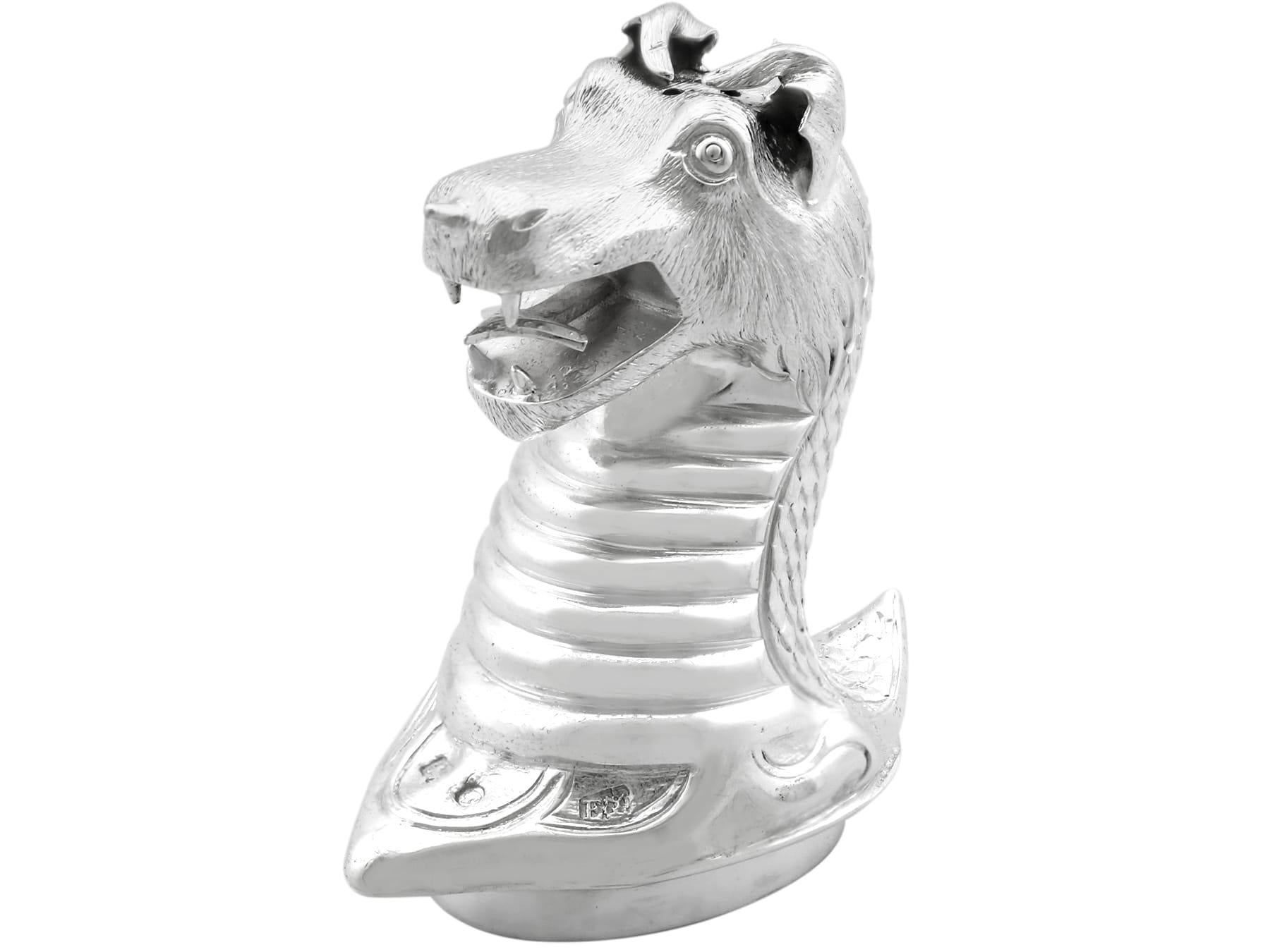 Antique Victorian Sterling Silver Dragon Peppers For Sale 2