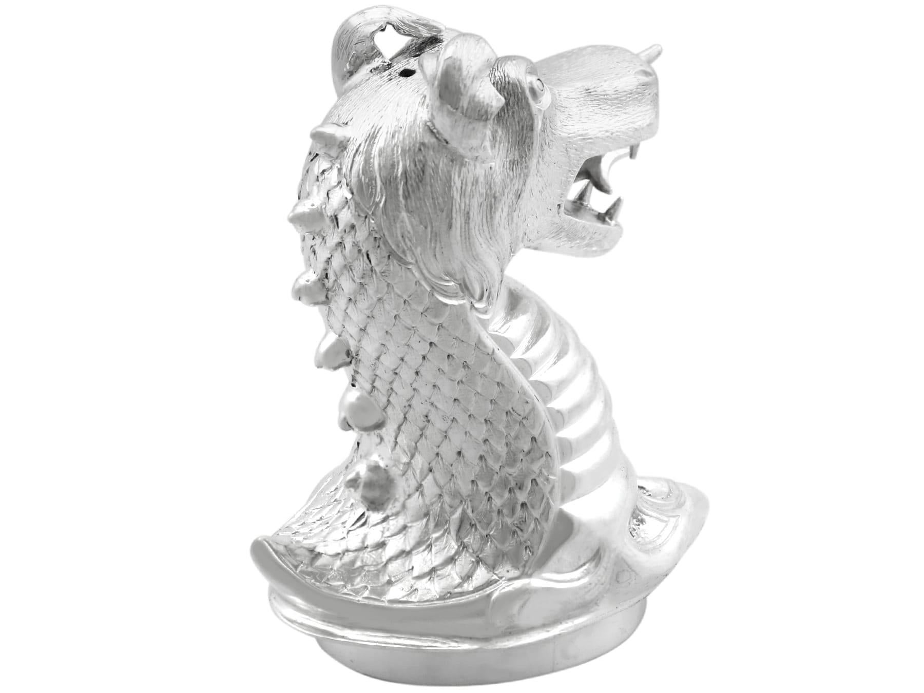 Antique Victorian Sterling Silver Dragon Peppers For Sale 3