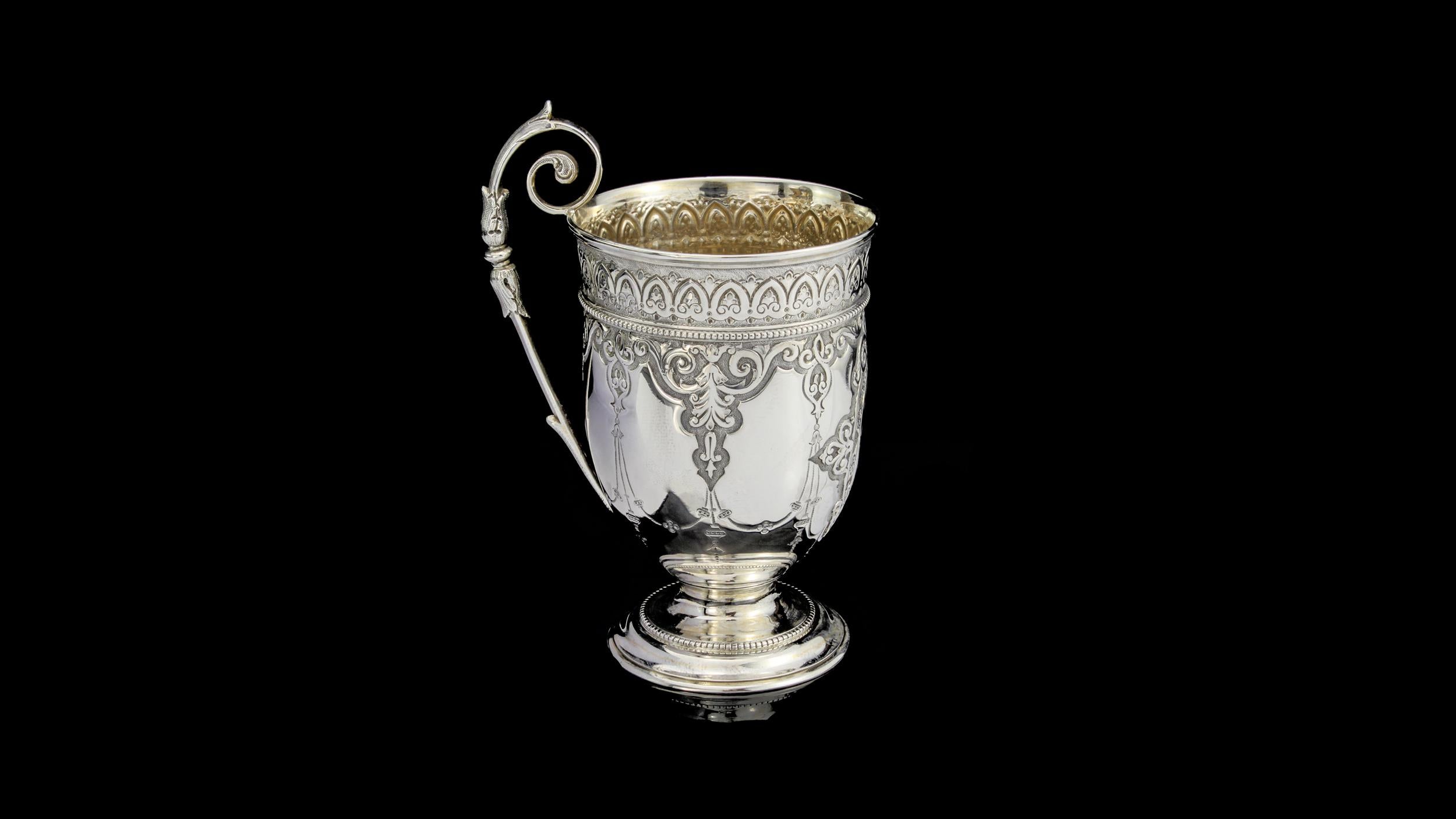 Late Victorian Antique Victorian Sterling Silver Drinking Cup