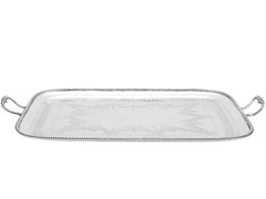 Antikes viktorianisches Sterlingsilber-Getränke-/Likörtablett (1865)